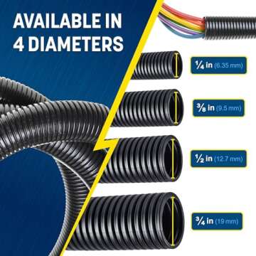 GS Power 1/4" x 50 Ft Cable Loom for Easy Management