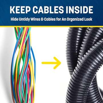 GS Power 1/4" x 50 Ft Cable Loom for Easy Management