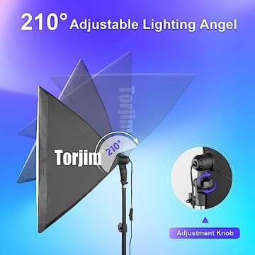Torjim Softbox Lighting Kit, 27" x 27" Professional Photography Lighting Kit with 85W 3000-7500K E26...