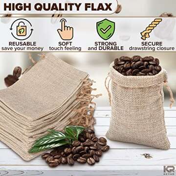 KETAR 24Pcs Reusable Burlap Gift Bags with Drawstring