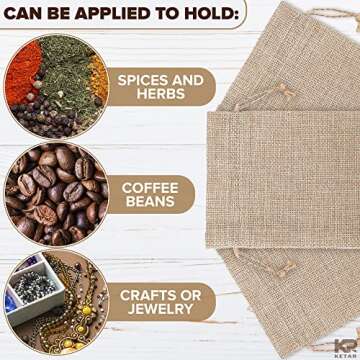 KETAR 24Pcs Reusable Burlap Gift Bags with Drawstring