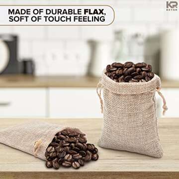 KETAR 24Pcs Reusable Burlap Gift Bags with Drawstring