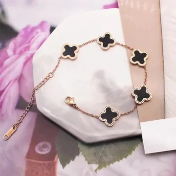 18K Gold Plated Four Leaf Clover Bracelet for Women
