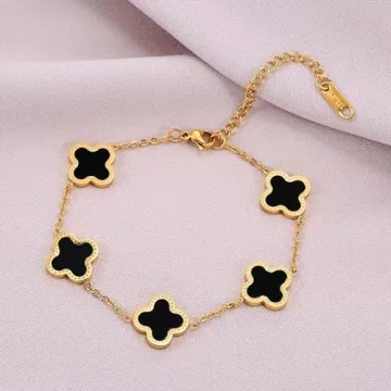 18K Gold Plated Four Leaf Clover Bracelet for Women