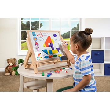 Wood Double-Sided Easel - 80 pc Educational Set for Kids