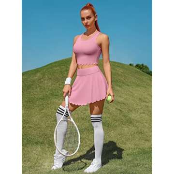 ATTRACO Athletic Dress with Built-in Shorts & Pockets Sports Activewear