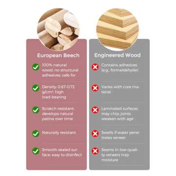 Momcozy DinerPal Wooden High Chair for Babies, Toddlers & Adults Up to 308 Lbs, Convertible Baby Highchair with Food-Grade Tray, Dishwasher-Safe, Adjustable & Ergonomic, Natural Wood