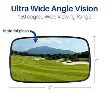BETOOLL Golf Cart Wide Rear View Mirror for Safety