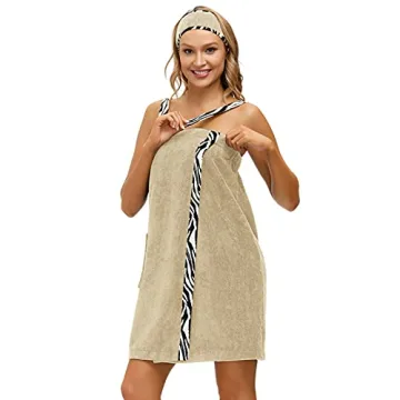 Zexxxy Women's Adjustable Bath Wrap Towel with Straps