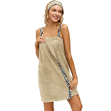 Zexxxy Women's Adjustable Bath Wrap Towel with Straps