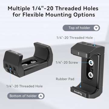 SmallRig Aluminum Power Bank Holder, Powerbank Mount Clamp Compatible with Width Range: 53 mm–84 mm (2.1–3.3 inches) and Thickness Range: 0 mm–18 mm (0–0.7 inch) Power Banks - BUB2336