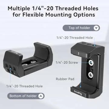 SmallRig Aluminum Power Bank Holder, Powerbank Mount Clamp Compatible with Width Range: 53 mm–84 mm (2.1–3.3 inches) and Thickness Range: 0 mm–18 mm (0–0.7 inch) Power Banks - BUB2336