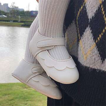 LAFEGEN Baby Girls Mary Jane Flats with Bownot Non Slip Soft Sole PU Leather Newborn Infant Toddler ...