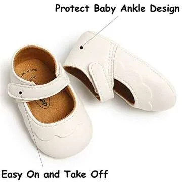 LAFEGEN Baby Girls Mary Jane Flats with Bowknot