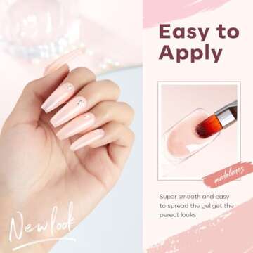 modelones Poly Gel Nail Kit 6 Colors with 8 W Nail Lamp Extension Gel Kit Jelly Milky White Pink Nude Complete Tools Beginner Thickening Solutions DIY at Home for Women