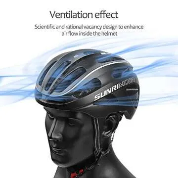 SUNRIMOON Bike Helmet with LED Light for Safety & Comfort