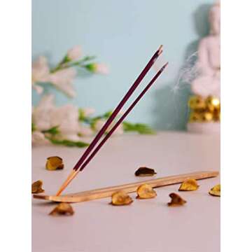 Christmas Day Special Handcrafted Incense Stick Holder Incense Ash Catcher - Incense Holder - Moon & Stars Brass Inlay - Incense Burner Holder - Incense Set (Single)