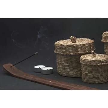 Christmas Day Special Handcrafted Incense Stick Holder Incense Ash Catcher - Incense Holder - Moon & Stars Brass Inlay - Incense Burner Holder - Incense Set (Single)