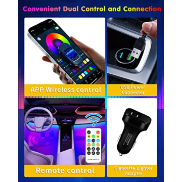 Vibrant RGB Car Strip Lights with App Control & Music Sync