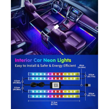 Vibrant RGB Car Strip Lights with App Control & Music Sync