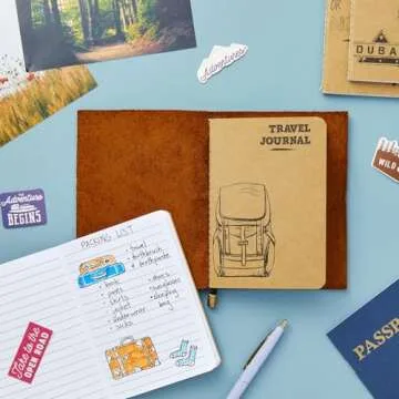 Paper Junkie A6 Notebook Bulk - 4x6 Brown Kraft Paper Lined Journals for Kids, Coworkers, Office School Supplies (80 Lined Page, 4 x 5.75 In) - 6 Adventure & Travel Designs (Pack of 12)