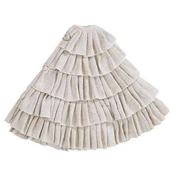 Shimmer Burlap Creme Ruffle Trim Rustic Christmas Tree Skirt, 50 inches, Holiday Decoration