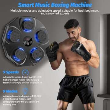TGLLM Music Boxing Machine, Interactive Punching Trainer with Boxing Gloves, Large Size Wall Mounted...