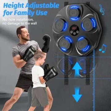 TGLLM Music Boxing Machine, Interactive Punching Trainer with Boxing Gloves, Large Size Wall Mounted Electronic Boxing Target for Adults Kids, 9 Modes & 9 Speeds