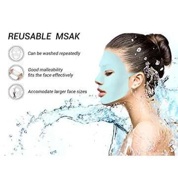 Maitys 5 Pcs Reusable Silicone Facial Mask Sheets for Women Silicone Moisturizing Full Facial Mask Cover Skin Cover Wrap for Sheet Prevent Evaporation Hairdressing Beauty Spa Care Tool(Vivid Colors)