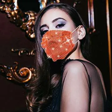 Nuanchu Rhinestone Mesh Masks - Colorful & Stylish