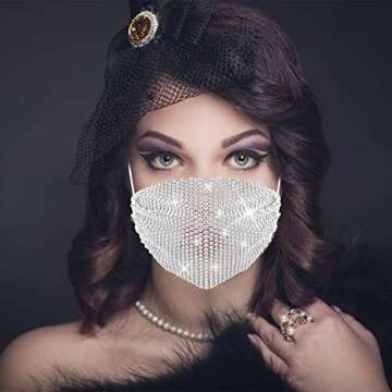 Nuanchu Rhinestone Mesh Masks - Colorful & Stylish