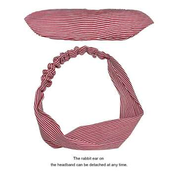 DRESHOW 6 Pack Knotted Bow Fashion Headband Rabbit ears Hairband Turban Headwrap Elastic Hair Accessories