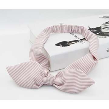 DRESHOW 6 Pack Knotted Bow Fashion Headband Rabbit ears Hairband Turban Headwrap Elastic Hair Accessories