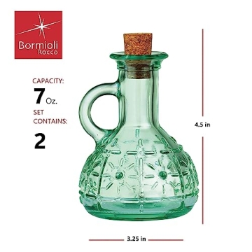 Elegant Bormioli Rocco Olive Oil Bottles - Set of 2