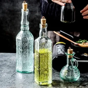 Elegant Bormioli Rocco Olive Oil Bottles - Set of 2