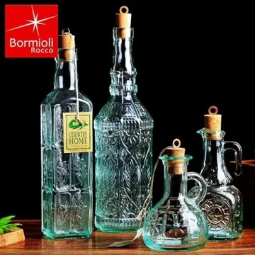 Elegant Bormioli Rocco Olive Oil Bottles - Set of 2