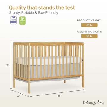 Dream On Me Synergy 5-In-1 Convertible Crib Natural