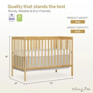 Dream On Me Synergy 5-In-1 Convertible Crib Natural