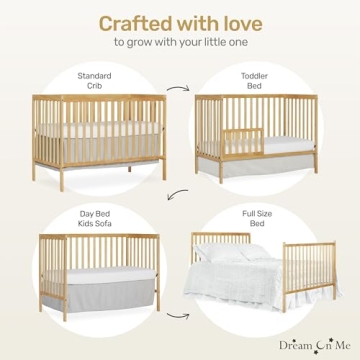 Dream On Me Synergy 5-In-1 Convertible Crib Natural