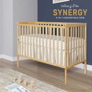 Dream On Me Synergy 5-In-1 Convertible Crib Natural