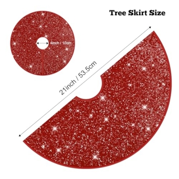 Elegant BlessedSeason 21-Inch Red Tree Skirt for Festive Decor