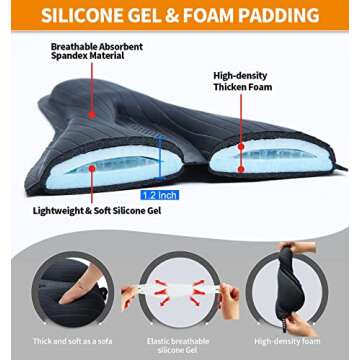 Souke Sports Bike Seat Cover Gel Padded Bike Seat Cushion Bicycle Saddle Pad for Women Men Hollow De...