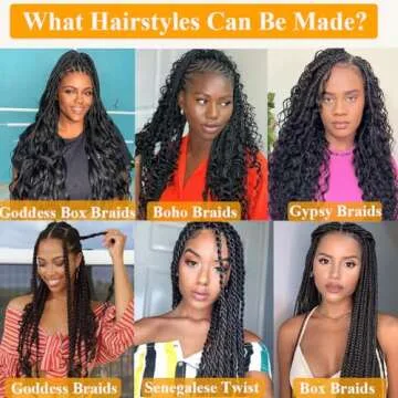 French Curly Braiding Hair 7 Packs 22 Inch Pre Stretched Braiding Hair Bouncy Loose Wave Crochet Hair for Women (7 Packs, 27/613#)