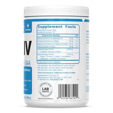 PEScience Amino IV, Orange Dreamsicle, 60 Scoop, BCAA and EAA Powder with Electrolytes