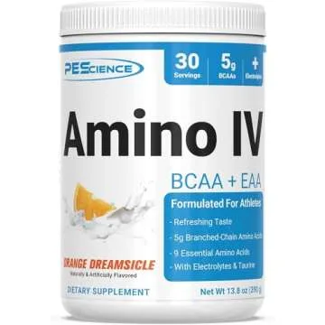 PEScience Amino IV, Orange Dreamsicle, 60 Scoop, BCAA and EAA Powder with Electrolytes