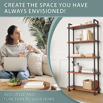 Barnyard Designs 5-Tier Etagere Bookcase for Stylish Storage