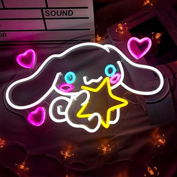 Cinnamoroll Neon Sign Anime Light - 3D Wall Art for Bedroom, Cute LED Night Lamp