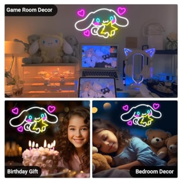 Cute Cinnamoroll Neon Sign - Adorable LED Wall Art for Kids