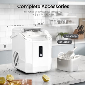 Nugget Ice Maker Countertop Self-Cleaning 35Lbs Daily