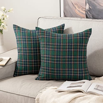 MIULEE Scottish Tartan Plaid Throw Pillow Covers Set of 2
